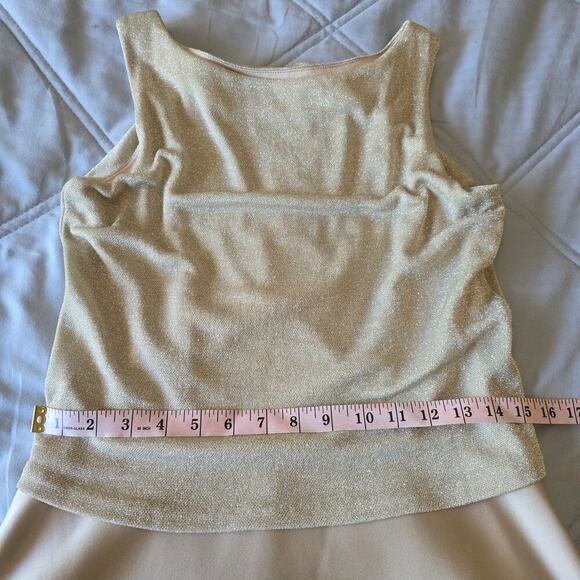 Arianna Womens Vintage Maxi Gown Dress Size 8 Champagne Metallic romantic Formal - Picture 8 of 9